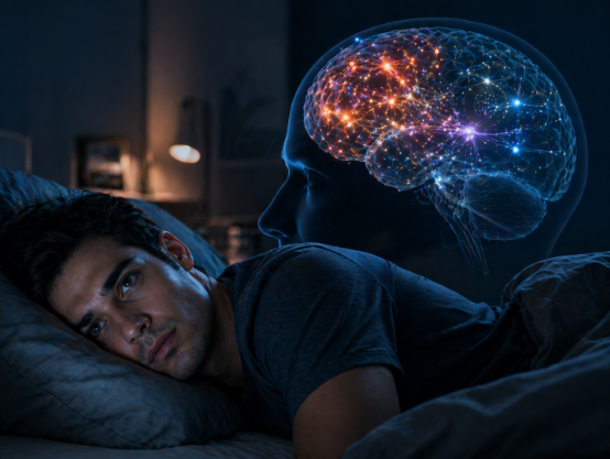 ADHD sleep disorder connection brain activity diagram